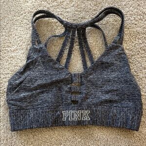 PINK Victoria's Secret Heathered Charcoal Sports Bra